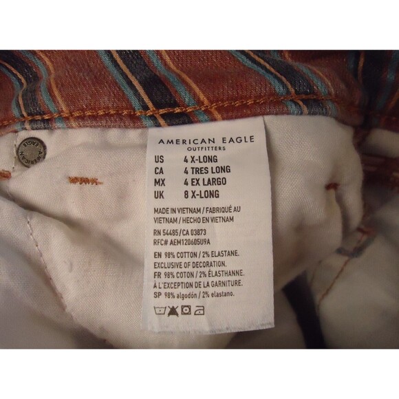 American Eagle Multicolored Striped High Rise Stretch Mom Jean Womens Size 4 XL - Picture 5 of 9